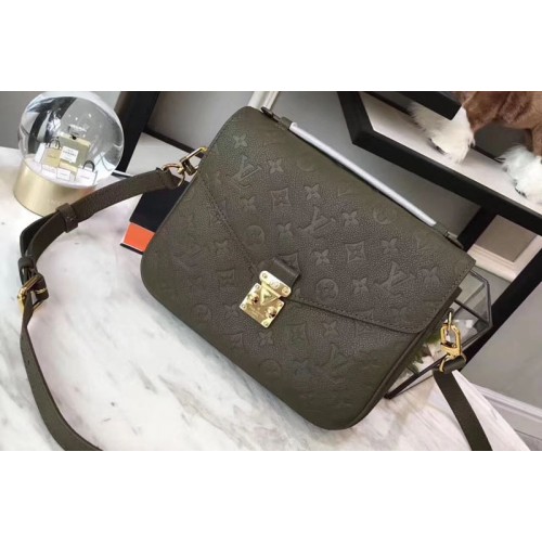Louis Vuitton M44071 Pochette Metis Bag in Green Monogram empreinte Leather Louis Vuitton M44071 Pochette Metis Bag in Green Monogram empreinte Leather