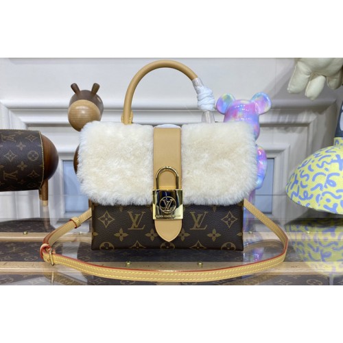 Louis Vuitton M46318 Locky BB handbag in Monogram coated canvas and shearling