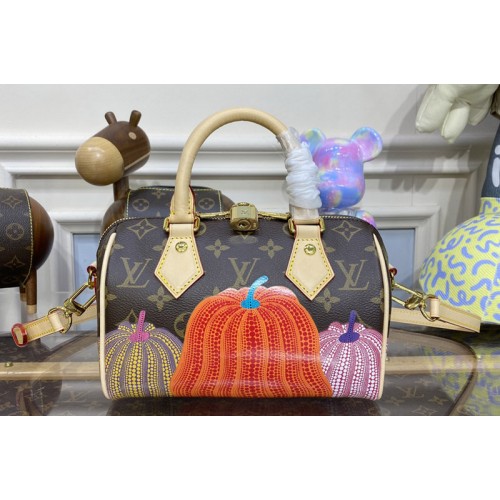 Louis Vuitton M46469 LVxYK Speedy Bandoulière 20 Bag in Monogram coated canvas with Pumpkin print Louis Vuitton M46469 LVxYK Speedy Bandoulière 20 Bag in Monogram coated canvas with Pumpkin print