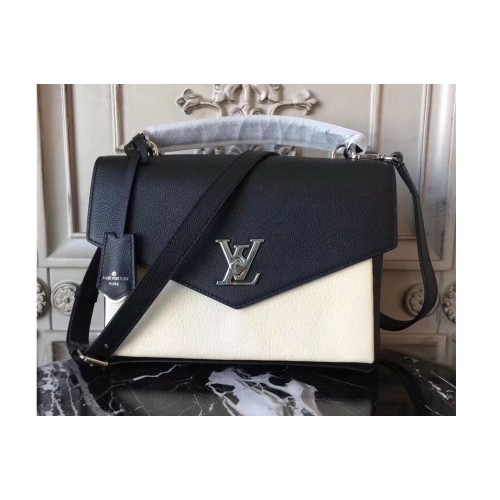 Louis Vuitton M54849 My Lockme Bag in Black White Calf Leather