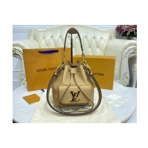 Louis Vuitton M57689 Lockme Bucket bag in Tan Grained calf leather