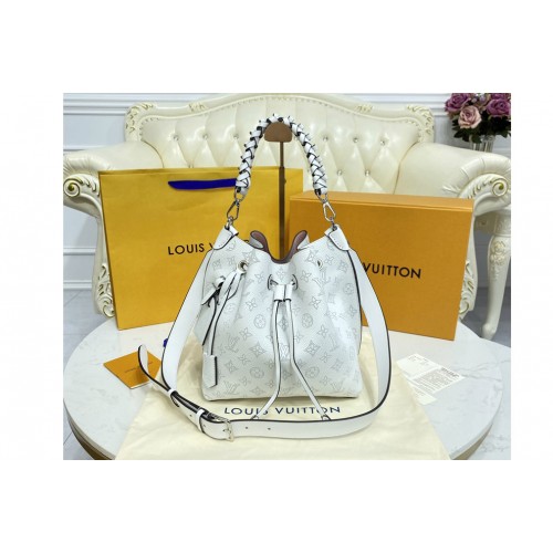 Louis Vuitton M58483 Muria bucket bag in White Mahina perforated calf leather Louis Vuitton M58483 Muria bucket bag in White Mahina perforated calf leather