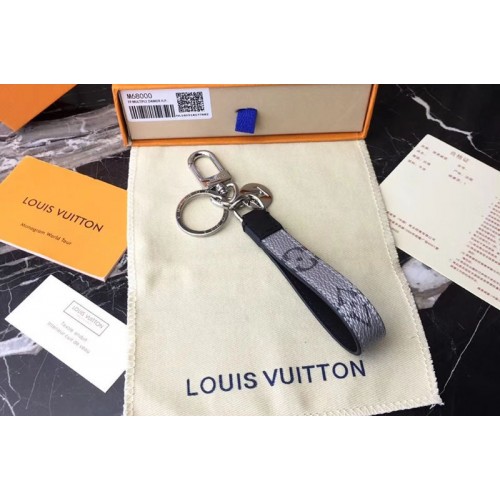 Louis Vuitton M61950 Monogram Eclipse Canvas Dragonne Bag Charm and Key Holder White Louis Vuitton M61950 Monogram Eclipse Canvas Dragonne Bag Charm and Key Holder White