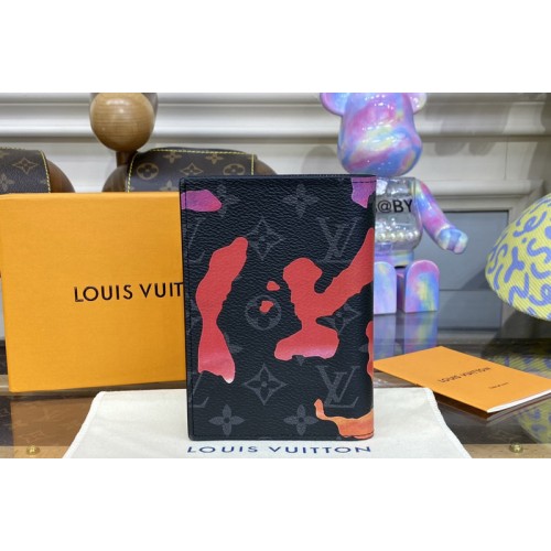 Louis Vuitton M81850 Passport Cover in Sunrise Monogram Eclipse coated canvas