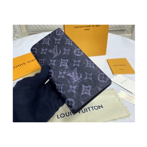 Louis Vuitton M80019 Brazza Wallet in Monogram Pastel Noir coated canvas