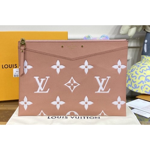 Louis Vuitton M62937 Daily Pouch in Pink Cream Monogram Empreinte leather