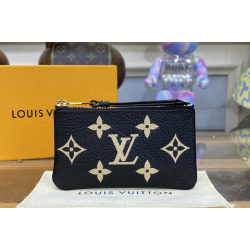 Louis Vuitton M80885 Key Pouch in Black   Beige Monogram Empreinte leather