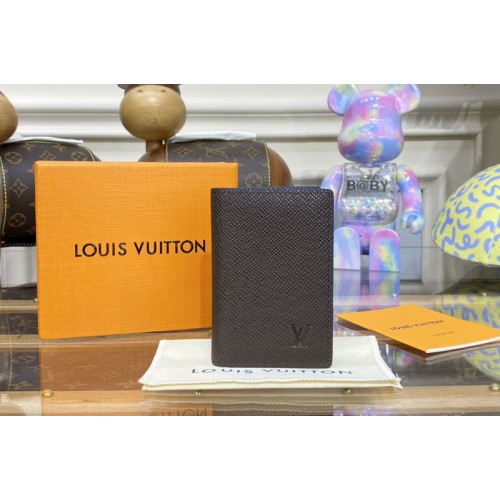 Louis Vuitton M81551 Pocket Organizer in Brown Taiga cowhide leather