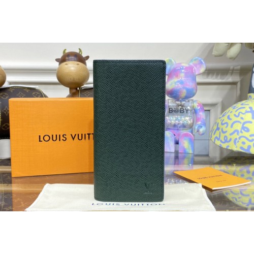 Louis Vuitton M81554 Brazza Wallet in Green Taiga cowhide leather