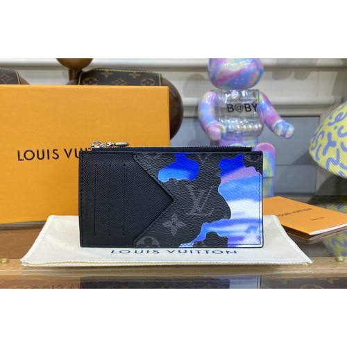 Louis Vuitton M81751 Coin Card Holder in Sunrise Monogram Eclipse coated canvas