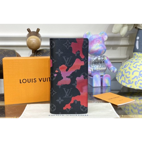 Louis Vuitton M81852 Brazza Wallet in Sunrise Monogram Eclipse coated canvas