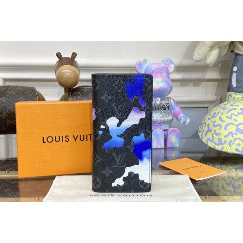 Louis Vuitton M81852 Brazza Wallet in Sunrise Monogram Eclipse coated canvas