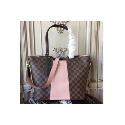 Louis Vuitton N44041 Jersey Bags in Damier Ebene Canvas With Pink