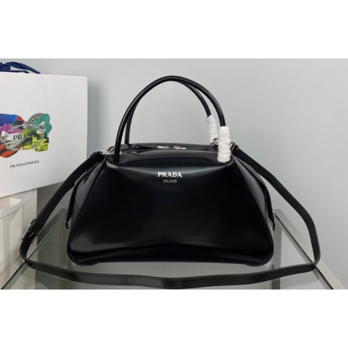 Prada 1BA365 Medium brushed leather Prada Supernova handbag in Black Leagther