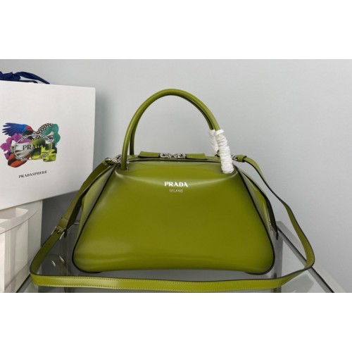 Prada 1BA365 Medium brushed leather Prada Supernova handbag in Green Leagther