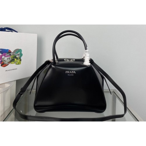 Prada 1BA366 Small brushed leather Prada Supernova handbag in Black Leagther