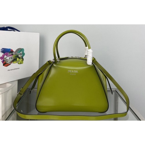Prada 1BA366 Small brushed leather Prada Supernova handbag in Green Leagther