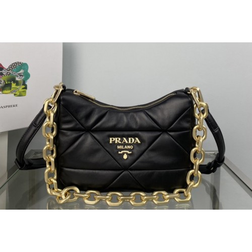 Prada 1BC157 Prada System nappa leather patchwork bag in Black Leather