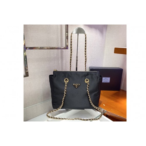 Prada 1BD621 Nylon Vintage Chain Stray Bag in Black Nylon Prada 1BD621 Nylon Vintage Chain Stray Bag in Black Nylon