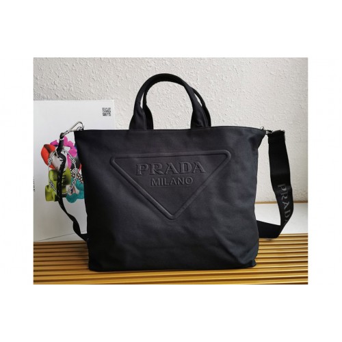 Prada 1BG081 Canvas bag in Black Canvas