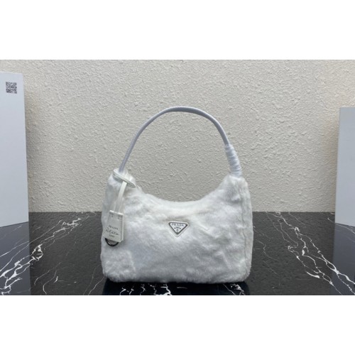 Prada 1NE515 Re-Edition 2000 Terry mini-bag in White Terry