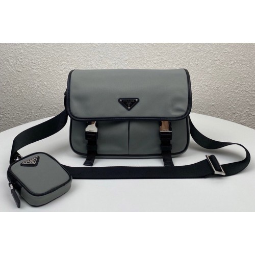Prada 2VD769 Re-Nylon and Saffiano leather shoulder bag in Grey Nylon Prada 2VD769 Re-Nylon and Saffiano leather shoulder bag in Grey Nylon
