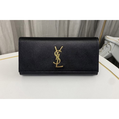 YSL Clutch in Black Leather