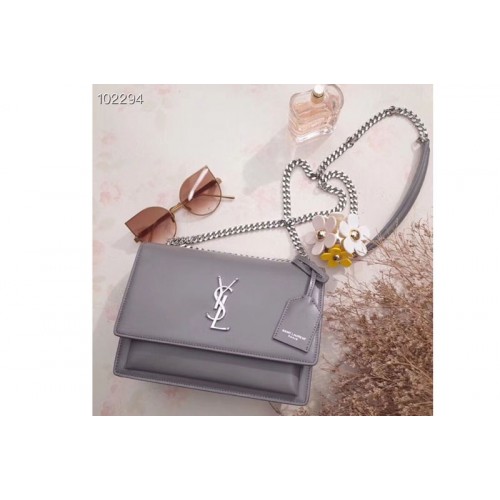YSL Medium Sunset Monogram Bag Grey YSL Medium Sunset Monogram Bag Grey