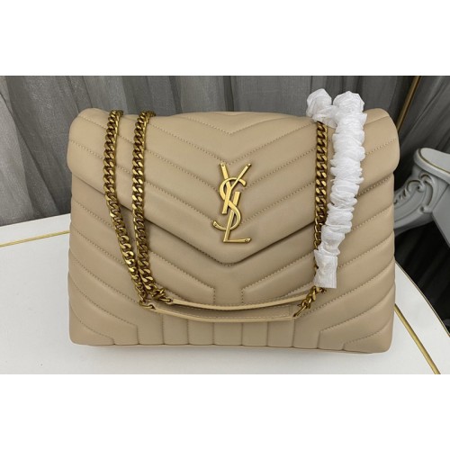 YSL Medium Loulou Chain Bag in Apricot Leather With Gold YSL Medium Loulou Chain Bag in Apricot Leather With Gold