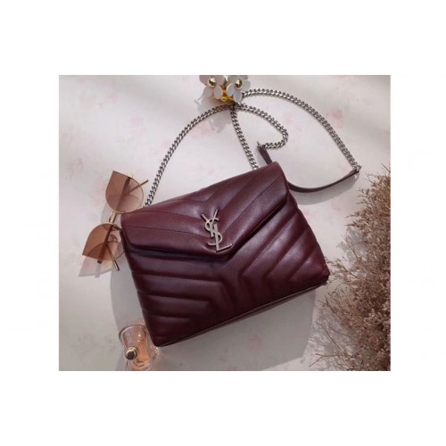 YSL Small Loulou Chain Bags Original Calfskin Leather Bordeaux YSL Small Loulou Chain Bags Original Calfskin Leather Bordeaux