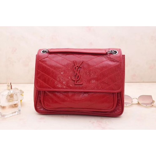 YSL Niki Medium Bag Vintage Leather Red