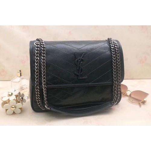 YSL Niki Medium Bag Vintage Leather Dark Green
