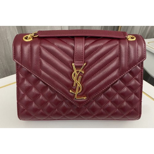 YSL ENVELOPE MEDIUM bag IN Red QUILTED GRAIN DE POUDRE EMBOSSED LEATHER YSL ENVELOPE MEDIUM bag IN Red QUILTED GRAIN DE POUDRE EMBOSSED LEATHER