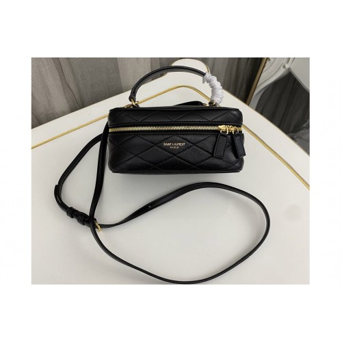 YSL MINI VANITY CASE IN Black QUILTED LAMBSKIN
