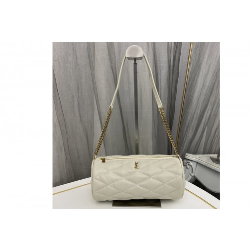 YSL SADE SMALL TUBE BAG IN White QUILTED LAMBSKIN YSL SADE SMALL TUBE BAG IN White QUILTED LAMBSKIN