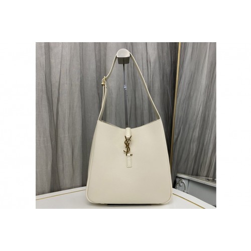 YSL LE 5 A 7 SOFT SMALL Bag IN White SMOOTH LEATHER