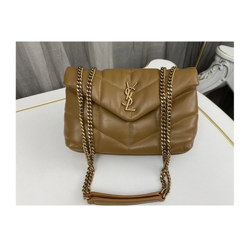 YSL TOY PUFFER Bag IN Brown LEATHER