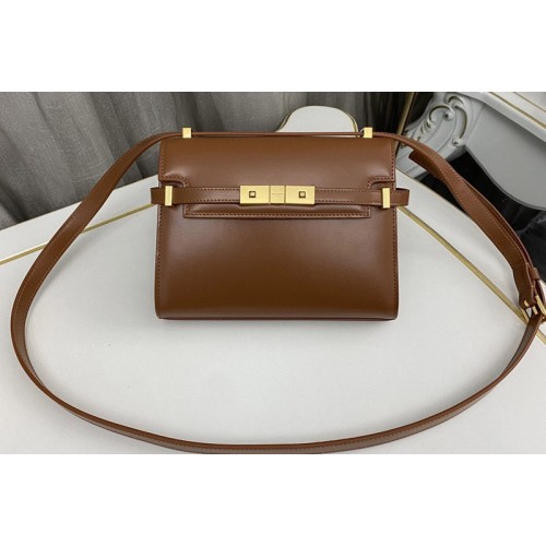 YSL MANHATTAN MINI CROSSBODY BAG IN Brown AGED VEGETABLE-TANNED LEATHER YSL MANHATTAN MINI CROSSBODY BAG IN Brown AGED VEGETABLE-TANNED LEATHER