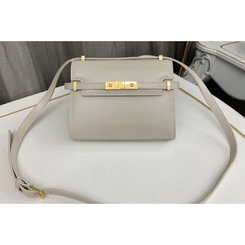 YSL MANHATTAN MINI CROSSBODY BAG IN White AGED VEGETABLE-TANNED LEATHER YSL MANHATTAN MINI CROSSBODY BAG IN White AGED VEGETABLE-TANNED LEATHER