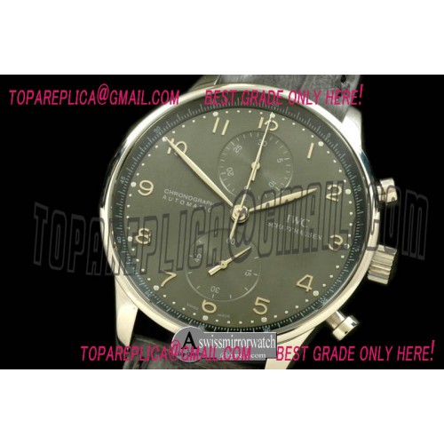 IWC Portuguese Chrono SS/LE Grey A-7750 New Improved