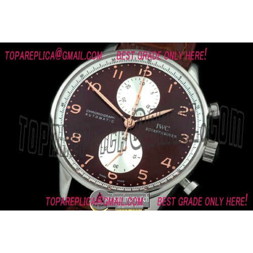 IWC Portuguese Chrono SS/LE Brown/Wht A-7750 New Improved 29J Version IWC Portuguese Chrono SS/LE Brown/Wht A-7750 New Improved 29J Version