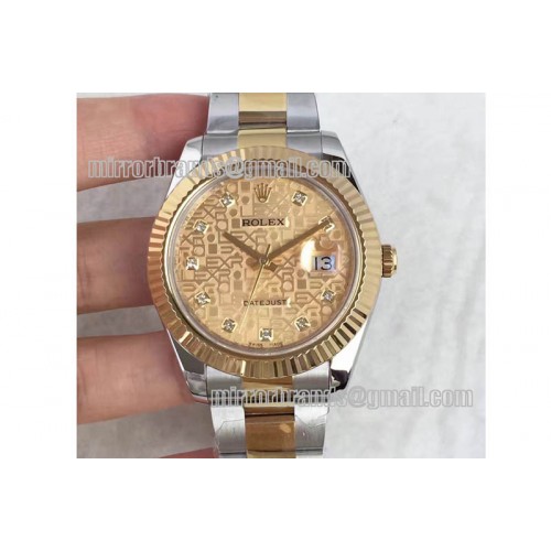 Rolex Date Just II 41mm SS/YG YG Textured Dial Lumed Marker on SS/YG Bracelet A3136 Rolex Date Just II 41mm SS/YG YG Textured Dial Lumed Marker on SS/YG Bracelet A3136