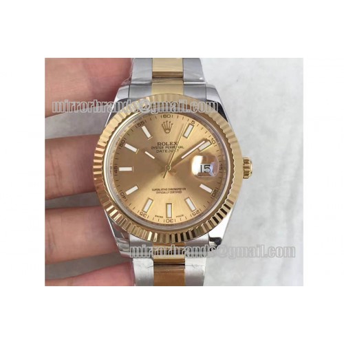 Rolex Date Just II 41mm SS/YG YG Dial Lumed Marker on SS/YG Bracelet A3136 Rolex Date Just II 41mm SS/YG YG Dial Lumed Marker on SS/YG Bracelet A3136