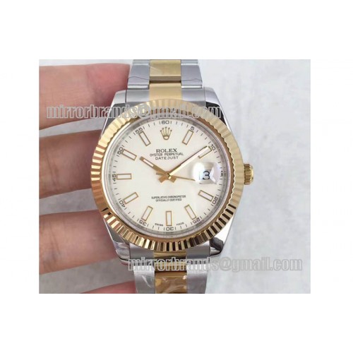 Rolex Date Just II 41mm SS/YG Gray Dial Lumed Marker on SS/YG Bracelet A3136 Rolex Date Just II 41mm SS/YG Gray Dial Lumed Marker on SS/YG Bracelet A3136