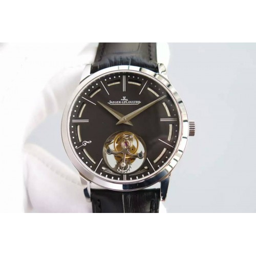 Vacheron Constantin Master Ultra Thin Tourbillon SS Black Dial on Black Leather Strap