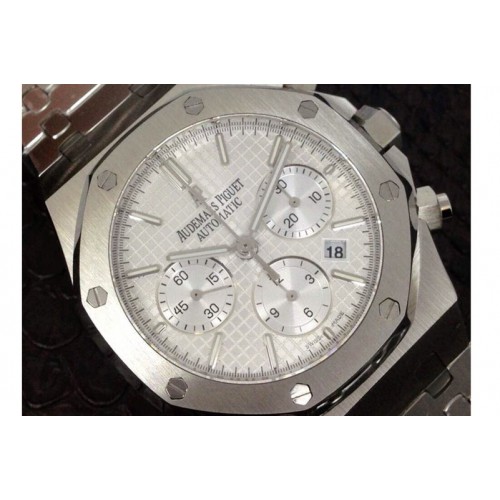 Audemars Piguet 26320 Royal Oak Chronograph SS Silver Textured Dial on SS Bracelet A7750 Audemars Piguet 26320 Royal Oak Chronograph SS Silver Textured Dial on SS Bracelet A7750