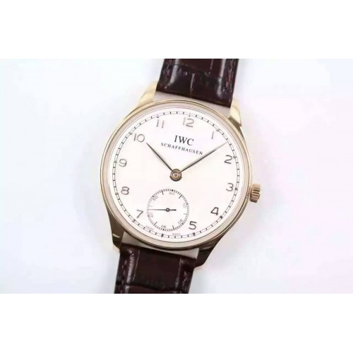 IWC Portuguese IW545408 ZF 1:1 Best Edition RG White Dial on Brown Leather Strap A6498