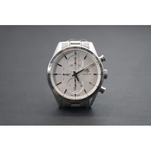 Tag Heuer Carrera CAL1887 Chronograph SS V6F 1:1 Best Edition White Dial on SS Bracelet CAL1887