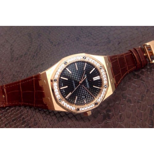 Audemars Piguet Royal Oak 41mm 15400 1:1 Best Edition Black Dial Diamond Bezel MIYOTA9015