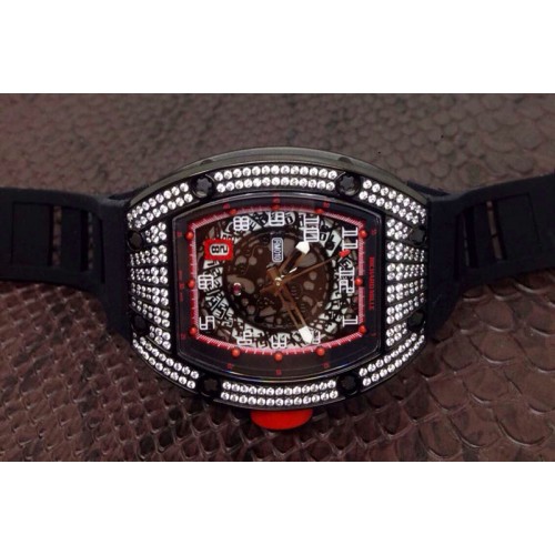 Richard Mille RM 010 Bling Bling Limtied Edtion PVD/RU Diam/Red Asian 21J Decorated
